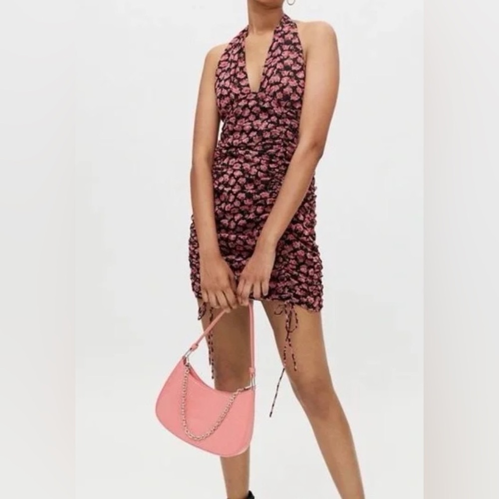 Kiss The Sky Urban Outfitters Size Small La Rose Halter Mini Dress NEW NWT